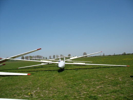 glider on Szymanow aeroclub's airport