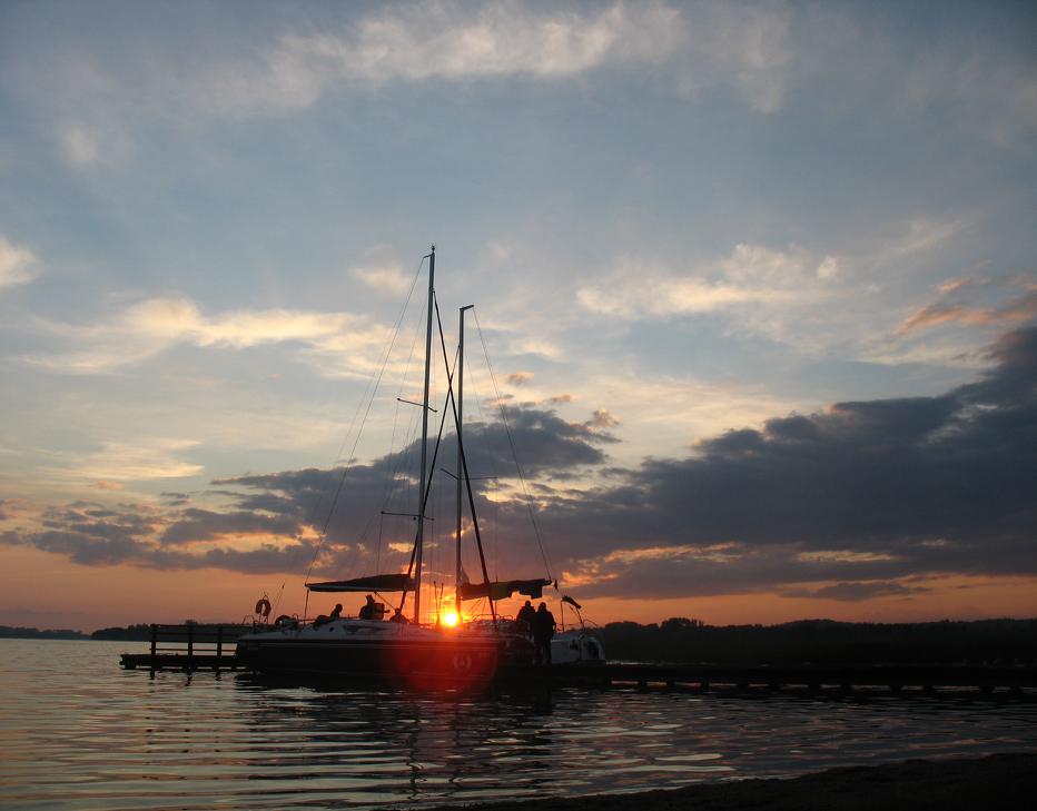 sunset at the harbor