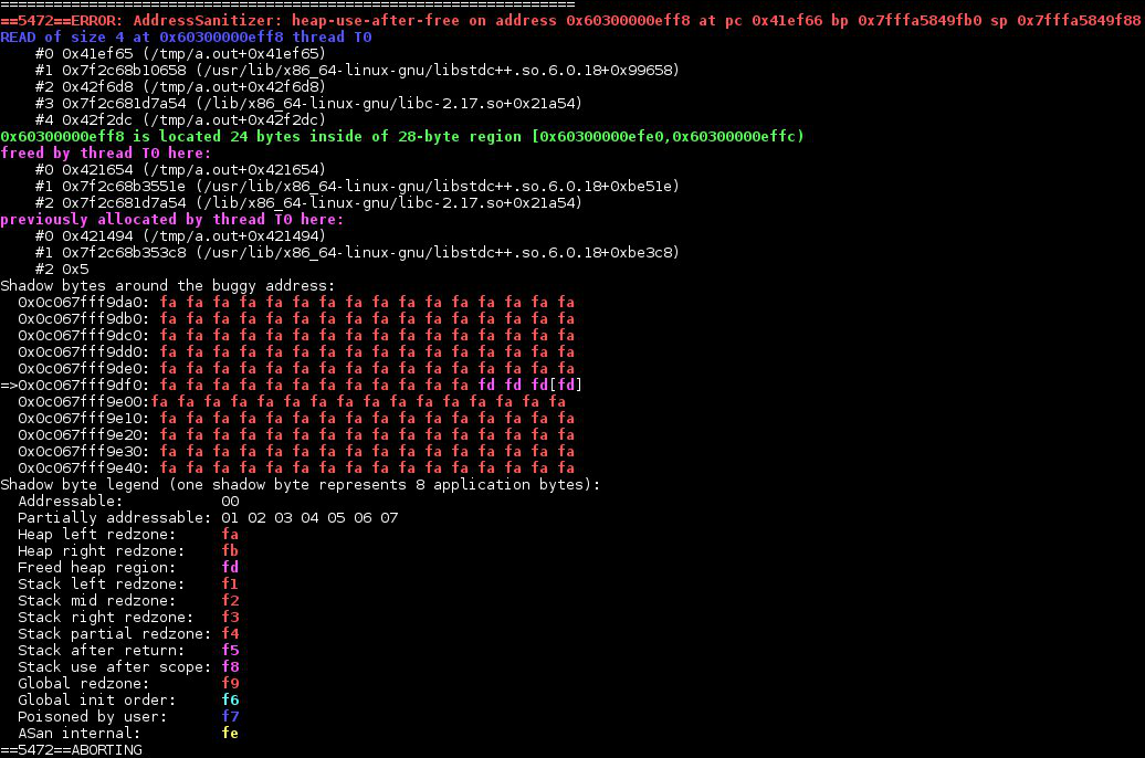 asan error report: heap