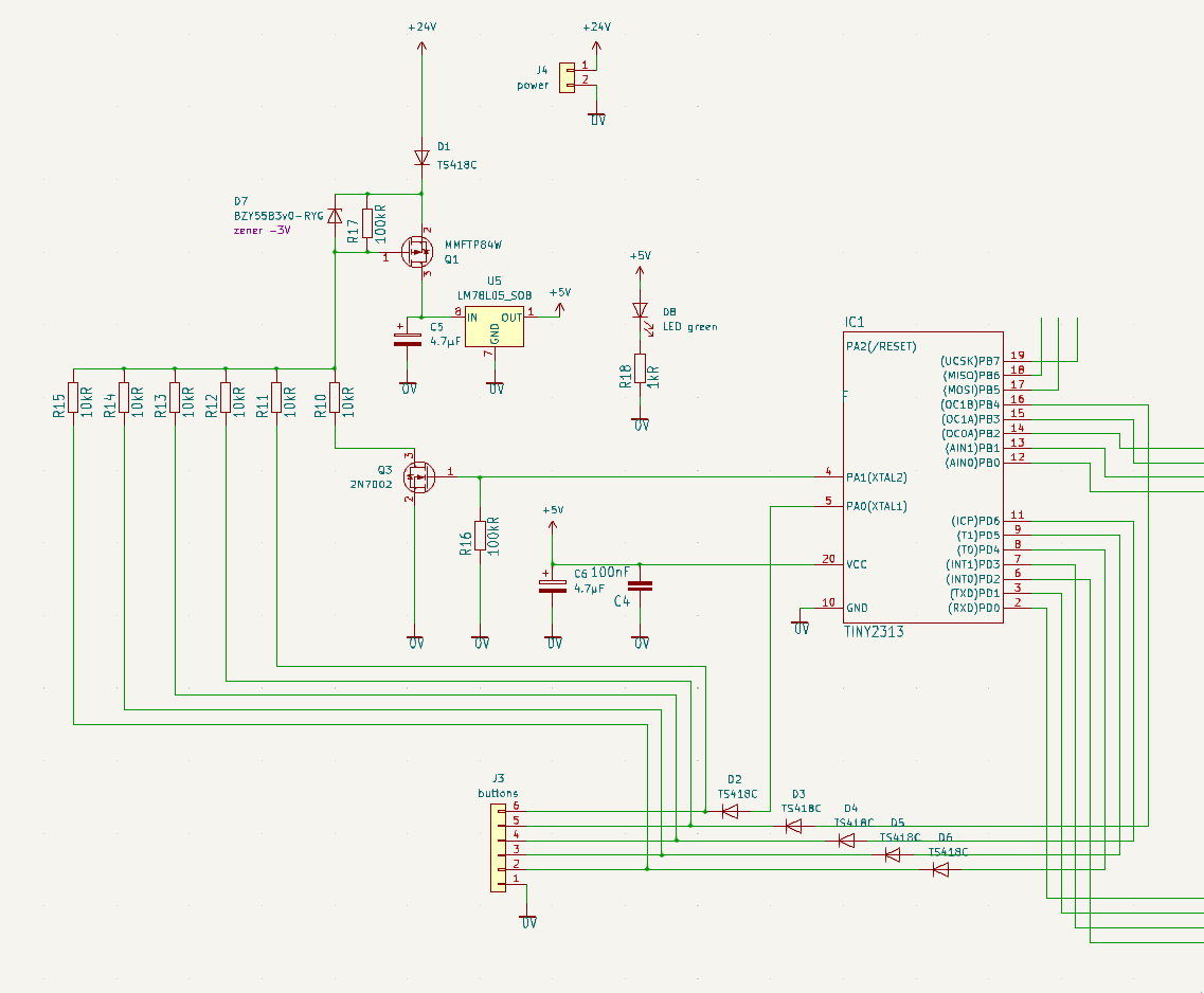 PCB schematics - buttons part