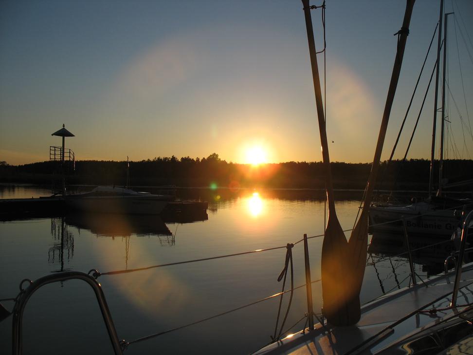 sunset on the boat, at Zielony Gaj